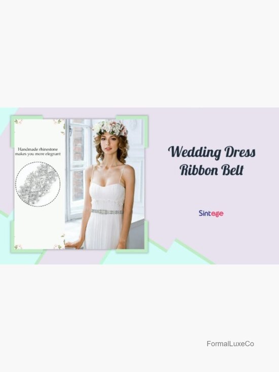 3-Piece Crystal Rhinestone Wedding Belt Set Obi Sash for Bridal Evening Party main image 6